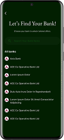 Enter Bank Name & Card Type